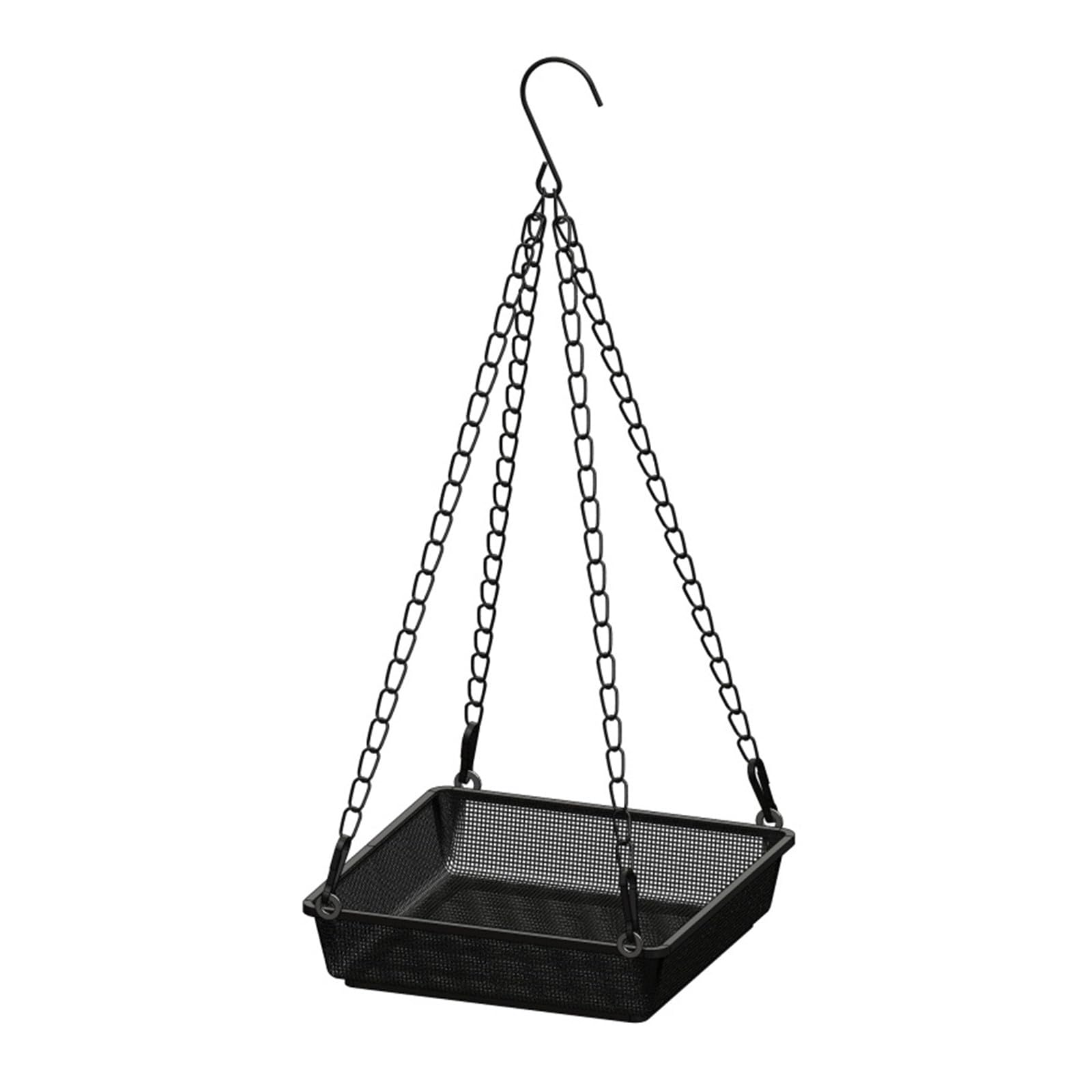Metal Hanging Bird Feeder Tray, Mesh Bird Feeding Tray Seed Tray Platform with Chains Outdoor Garden Decoration
