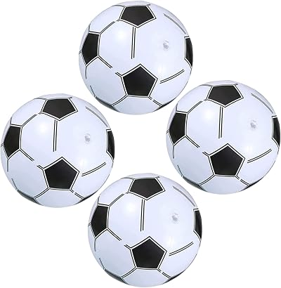 BLMHTWO 4 Pack Inflatable Footballs 14.1 Inch Kids Beach Ball PVC Leakproof