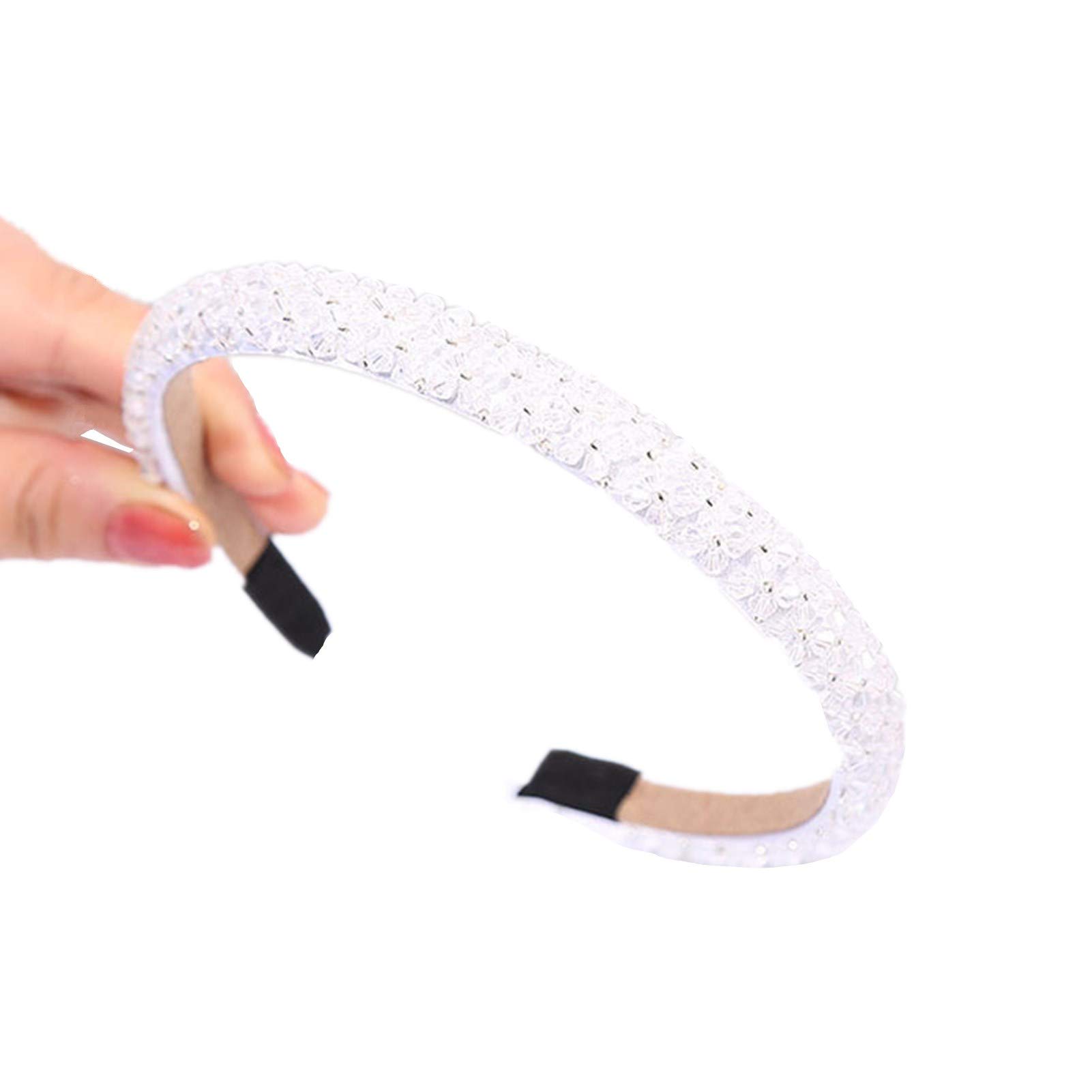 Photo 1 of Ruihfas Fashion Sparkle 4 Rows Crystal Rhinestone Headbands Beaded Hair Hoop Band (White)