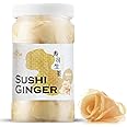 Fusion Select Sushi Ginger - Natural Sliced Gari, Pickled Ginger for Sushi - No MSG, Non-GMO - Spicy, Sour, Sweet & Salty Taste Notes - Side Dish For Sashimi, Sushi Ingredients - 12oz (White, 1Pk)