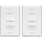 LIDER Combination Light Switch and 3-Speed Fan Control, Light and Fan Combo Switch, Single Pole, 120 V, 2.5A, 300W Incandesce