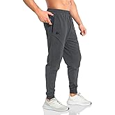 BROKIG Mens Vertzip Gym Joggers Pants, Carrot Fit Athletic Pants Casual Tapered Workout Sweatpants with Zipper Pockets