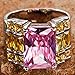 Psiroy 925 Sterling Silver Plated Simulated Pink Topaz Knuckle Wide Band Ring Size 9