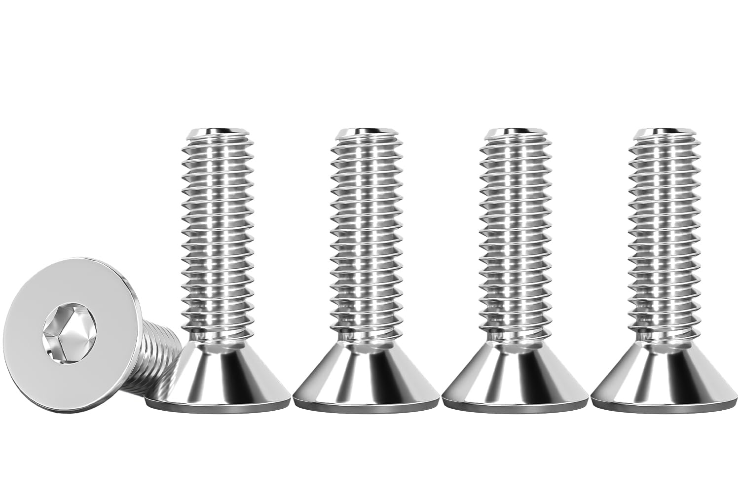 Drenky M4 Bolts, Socket Screws DIN 7991 / ISO 10642 Countersunk Bolts Rustproof Hex Screws 304 Stainless Steel Machine Screws Fully Thread, M4 X 16mm, 50 Pcs — image 1