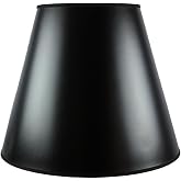 10x18x15 Black Parchment Gold-Lined Empire Lampshade with Brass Spider Fitter - Perfect for Table and Floor Lamps - Large, Black