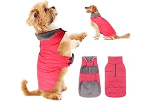 PPET Dog Cold Weather Coats Waterproof Windproof Winter Dog Jacket,Thick Padded Warm Coat Vest Blue Snowsuit Warm Dog Apparel