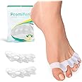 Promifun Toe Spacers & Separators - 8-Pack Bunion Corrector for Toe Alignment & Toe Pain Relief - Toe Separators for Women & Men - Toe Spacers for Gifts with Gel Cushion (White) - FSA HSA Eligible - M