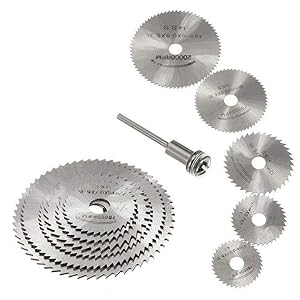 WREOW 6pc 1/8" Shank High Speed Steel HSS Saw Disc Wheel Cutting Blades with Mandrels for Dremel Fordom Drills Rotary Tools