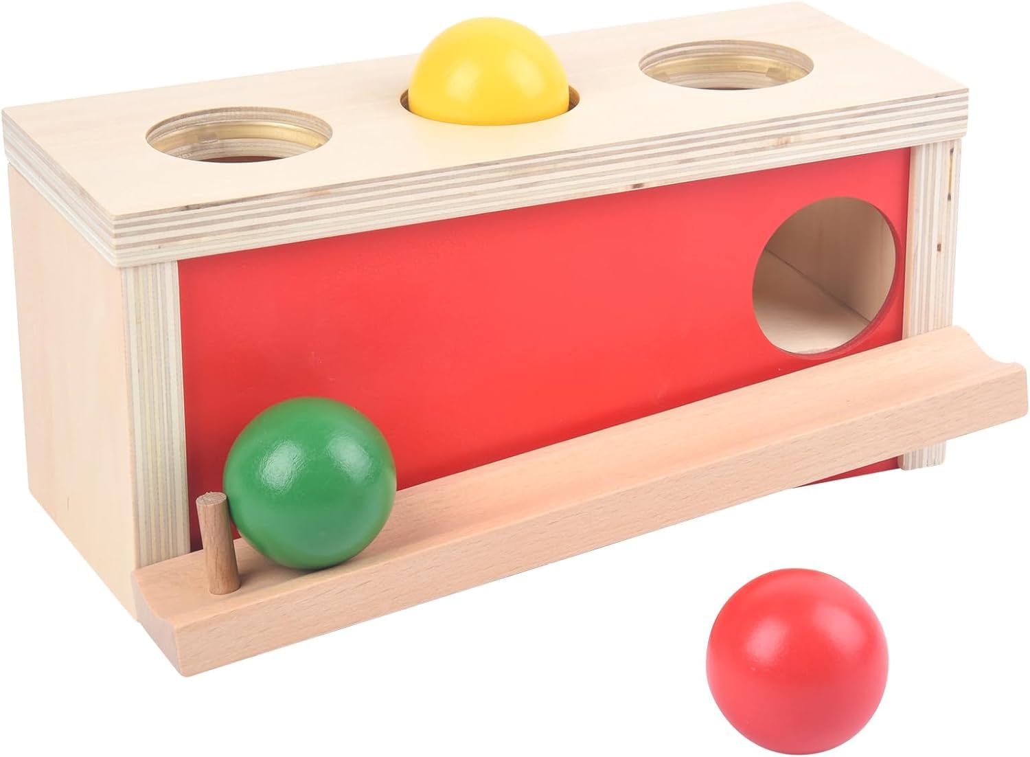 Smartwo Montessori Object Permanence Box for Baby, Wooden Ball Drop Toy for Toddlers 1 2 Year Old, Early Learning Activities, Educational Cause and Effect Game, Gift for Boys Girls 6 9 12 18 Months — image 1