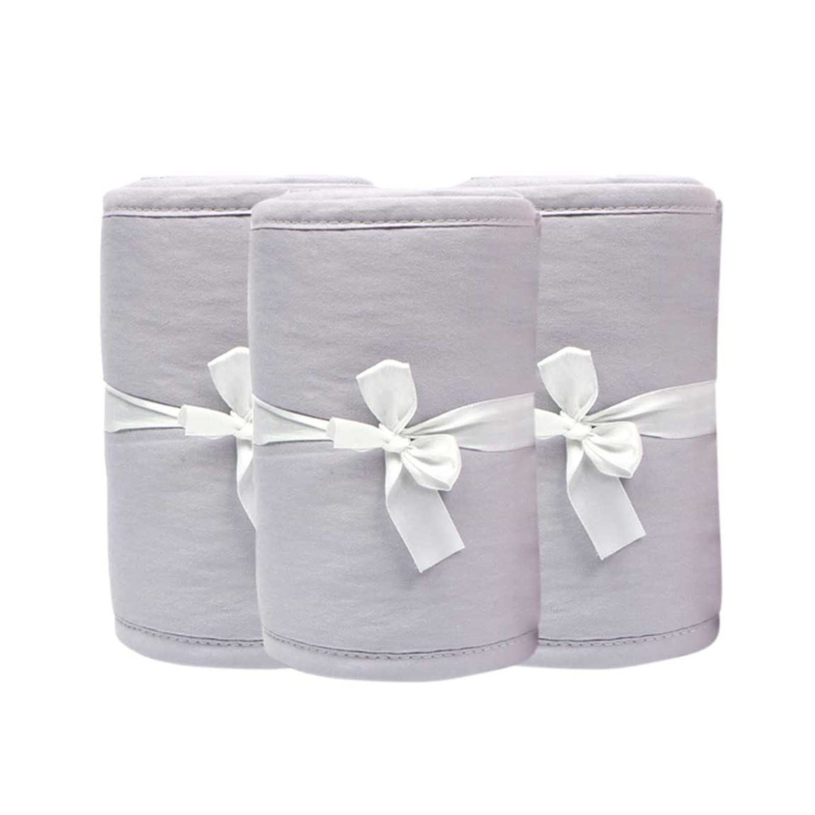 Hanshin 3-Piece Crib Rail Cover Protector Safe,Teething Guard Wrap for Standard Crib Rails,1 Front Rail and 2 Side Rails,Breathable Cotton Crib Rail Cover Set