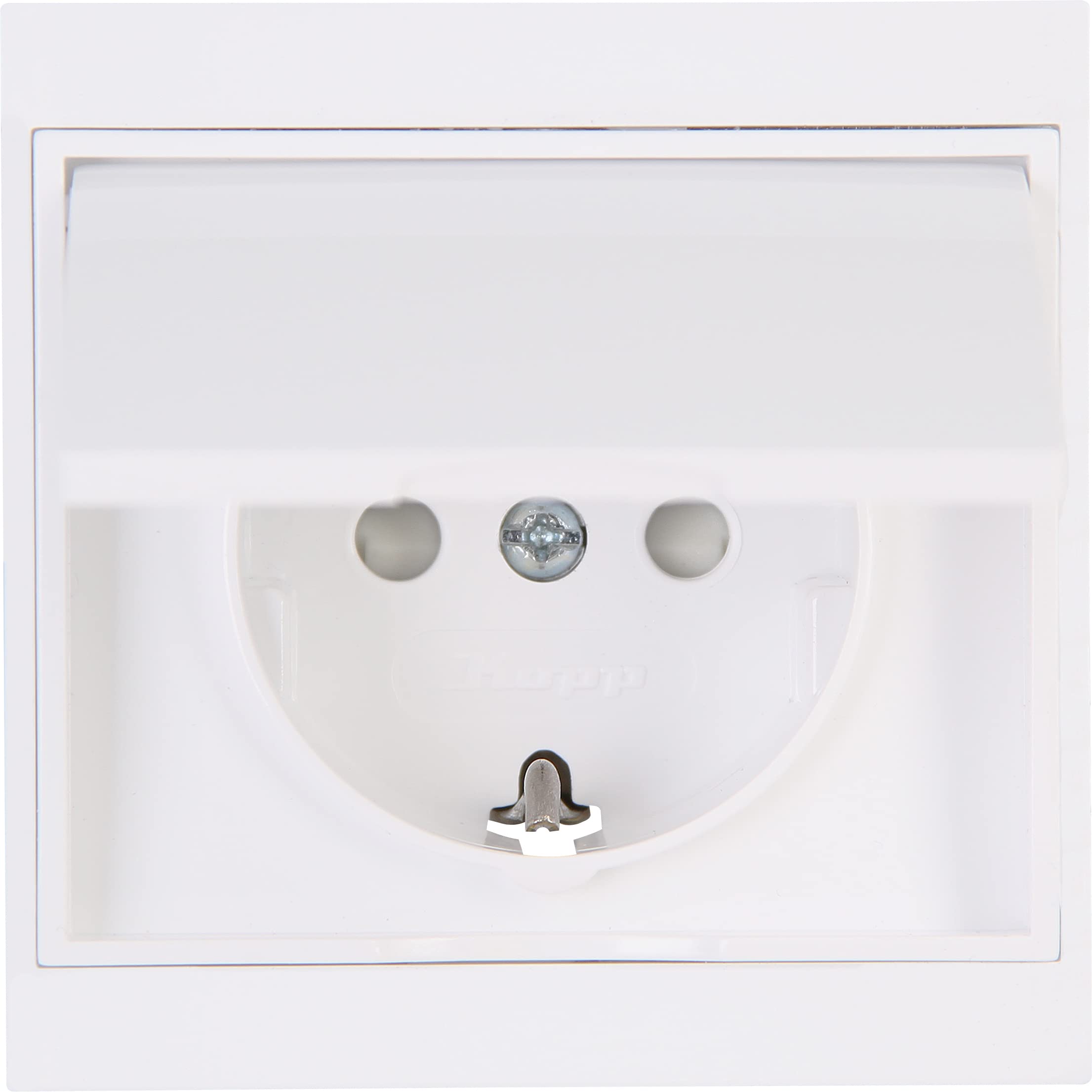 Kopp 911513086 Malta protective contact socket with hinged cover and increased protection against accidental contact, arctic white