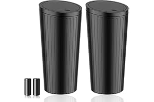 Car Trash Can Bin with Lid - 2 Packs Car Garbage Can Cup Holder-Universal Leakproof Vehicle Garbage Can Bin with 40pcs Trash 