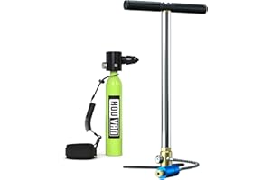HOUVAN Mini Scuba Tank 0.5L Capacity Inflatable Diving Tank DOT Certified Up to Support 10 Minutes of Underwater Breathing Portable Scuba Tank up to 33feet for Underwater Work/Underwater Recreation