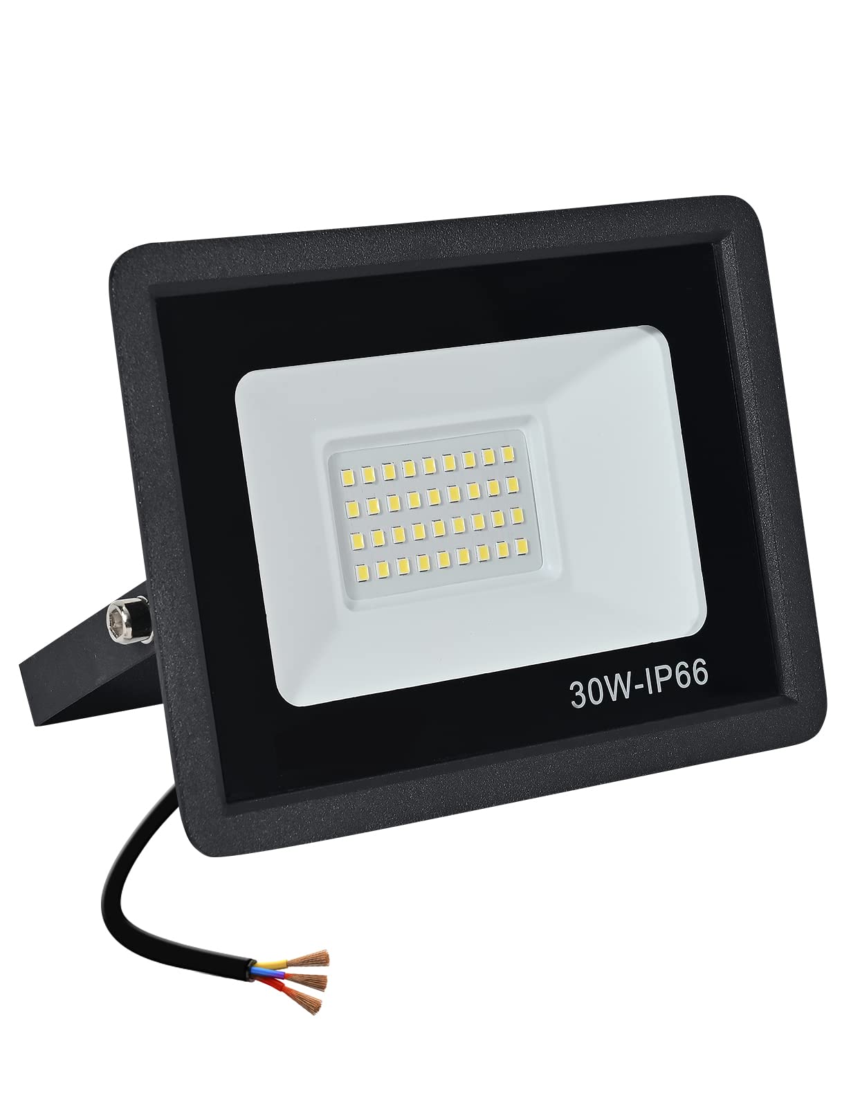 treoir LED Floodlight Security Light,30W Outdoor Spotlight 3000LM Outdoor Flood Lights，IP66 Waterproof 6000k LED Spotlight for Garden,Garage,Square,Car Park,Construction Site ect(Cold White,30W) — image 1