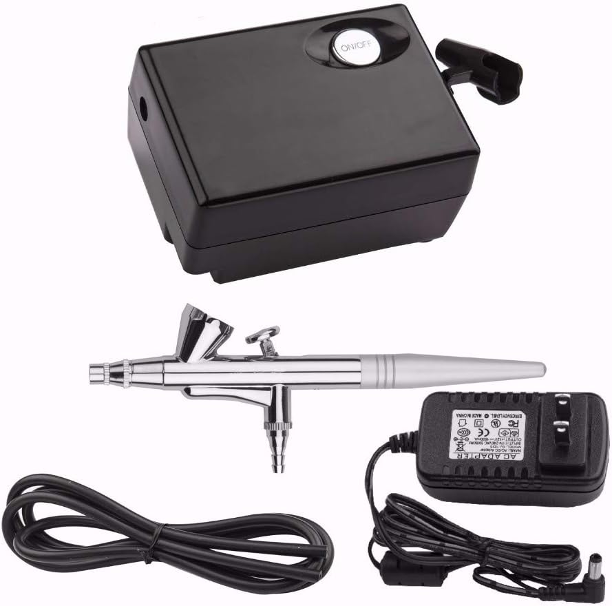 Airbrush Makeup Machine Kit with Spray Gun Air Compressor 0.4mm Needles for Beauty Cosmetic Skin