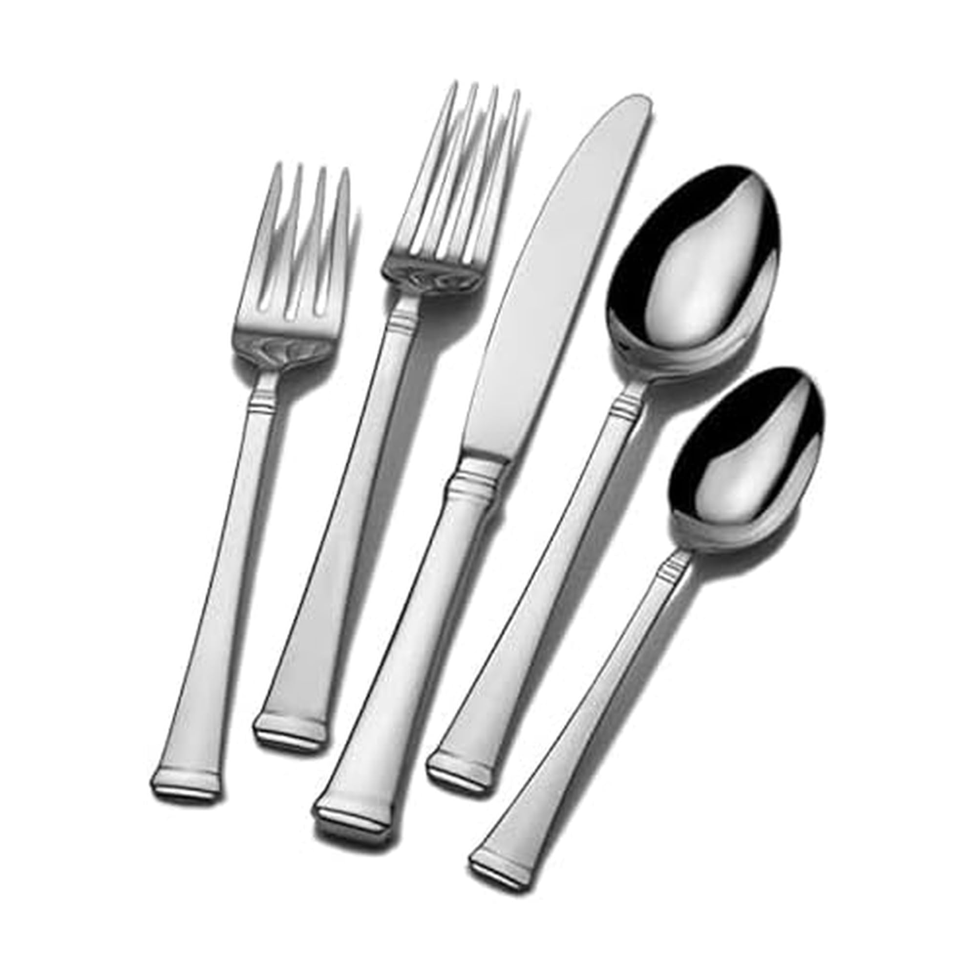 Photo 1 of Mikasa Harmony 65-Piece Flatware Set for 12, 18/10 Stainless Steel Silverware with Forks, Knives, Spoons, and Serving Utensils, Elegant Design