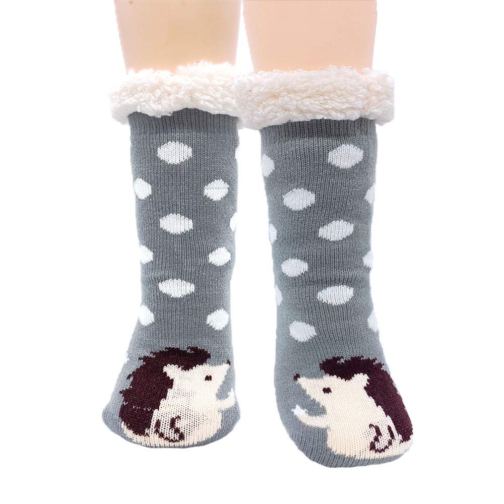 Jeasona Women’s Fuzzy Slipper Socks With Grippers Warm Cozy Cute Animal