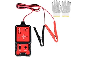 Electronic Automotive Relay Tester 12V, Car Battery Diagnostic Checker Tools with Clips and Tool Gloves for Auto Repairing