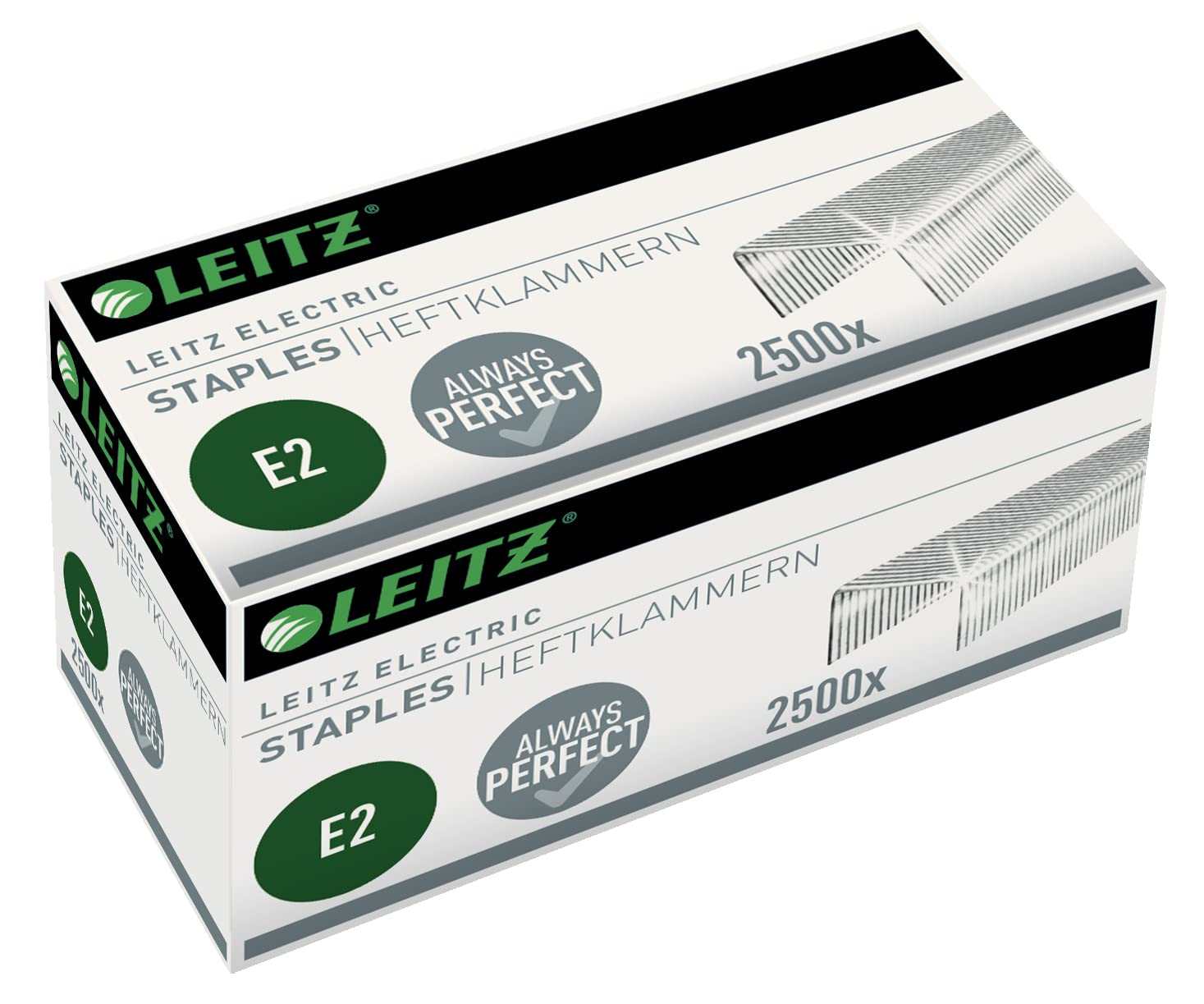 Leitz 55690000 E2 Staples for Electric Staplers, 2500 Staples, Extra Strong Steel, 6 mm, 20 Sheet Capacity