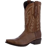 Texas Legacy Mens Brown Cowboy Boots Western Wear Solid Leather Snip Toe