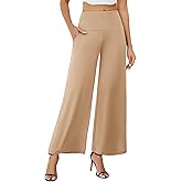 Arolina Women's Stretchy Wide Leg Palazzo Lounge Pants with Pockets Casual Comfy High Waist Palazzo Pants for Women Dressy