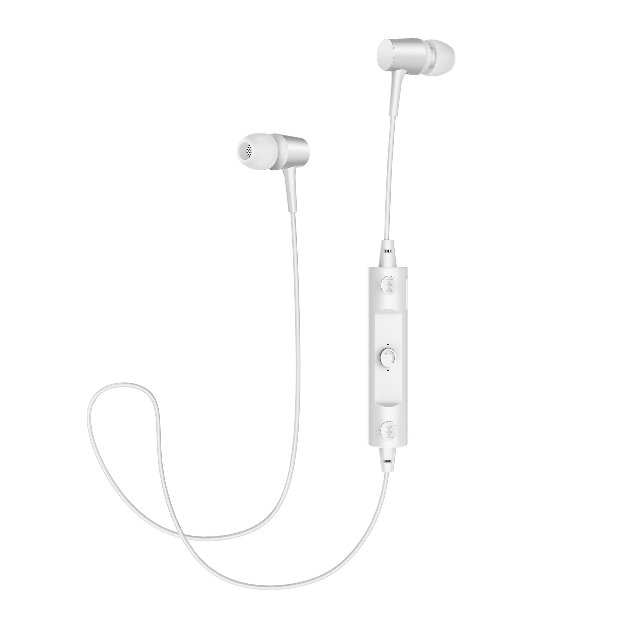 Bluetooth Headphones Sweatproof Sports Earphones Wireless Headset Magnetic attraction Earbuds for Running Workout Gym Noise Cancelling White