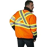 JORESTECH Reflective Safety Bomber Jacket ANSI/ISEA 107-2015 and CSA Z96 Compliant Work Jacket