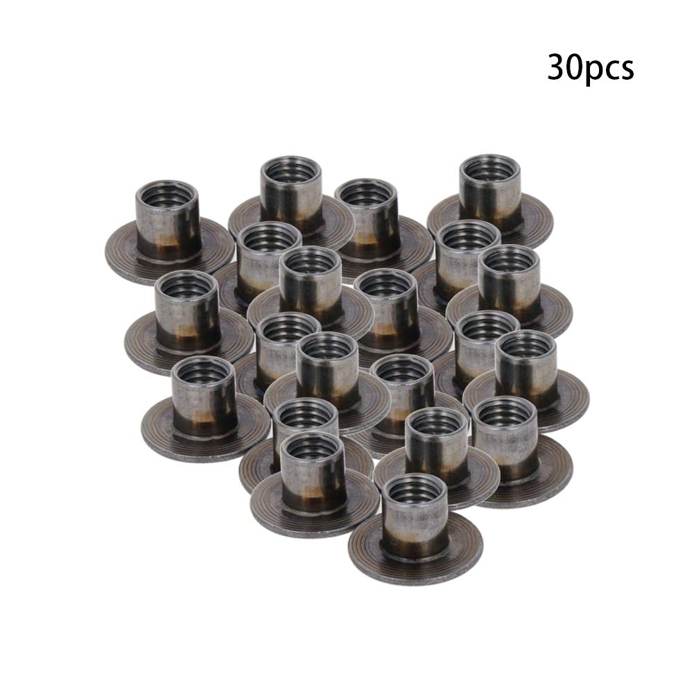 MroMax 30PCS Tee Nut,Carbon Steel Round Base ThroughHole Insert Tee