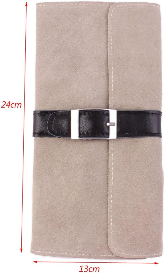 Salon Hair Tools Bag, Stylist Barber Scissors Pouch Bag, Nubuck Leather 6 Pockets
