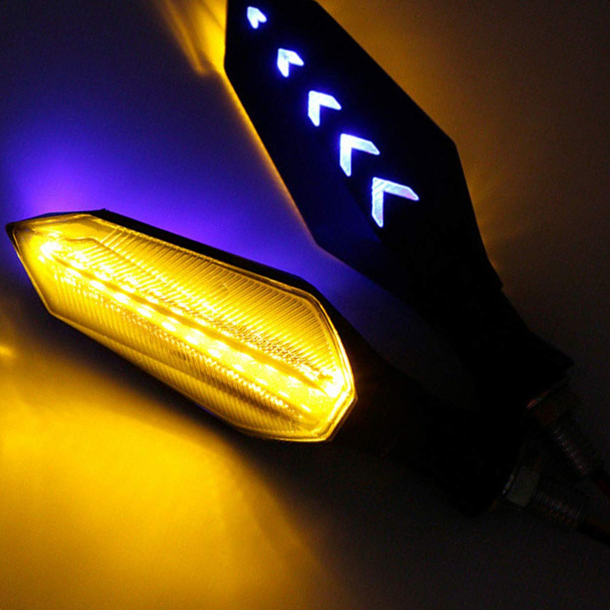 atv electrombile etc. nosii nosii moto led clignotant clignotant s/&eacute;quentiel feux clignotants avant clignotants jaune bleu lumi/&egrave;re couleur 2pcs pour diff/&eacute;rentes motos