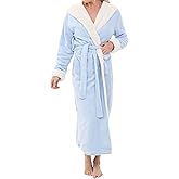 Alexander Del Rossa Sherpa Robes for Women Long, Womens Robes Long Hooded Bathrobes for Women, Plus Size Robe