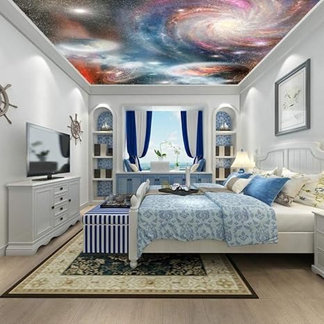 Amazon Com Hwhz Ceiling Wall Papers 3dpace Stars Photo Sky Wall
