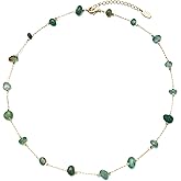 14K Gold Plated Dainty Choker Necklace, Handmade Crystal Beach Beads Necklace Chain Jewelry, Adjustable Gold Chain Delicate Fashion Choker Necklace Jewelry Gift for Women