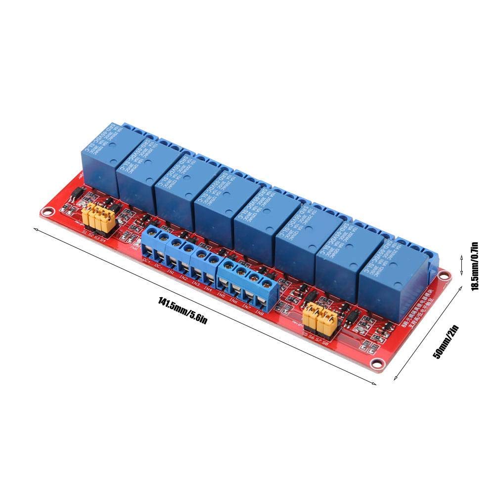 8 Channel DC 12V Relay Module Optocoupler Isolation High Low Level Trigger Board for PLC Automation Control Systems - Image 5