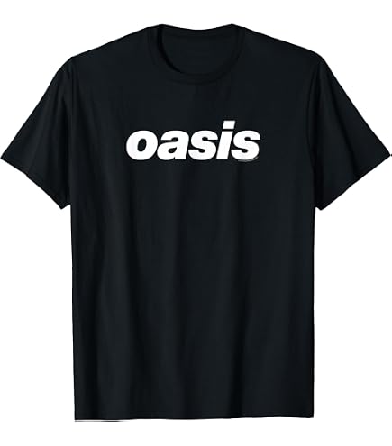 Amazon.com: Oasis White Logo On Navy T-Shirt : Clothing, Shoes
