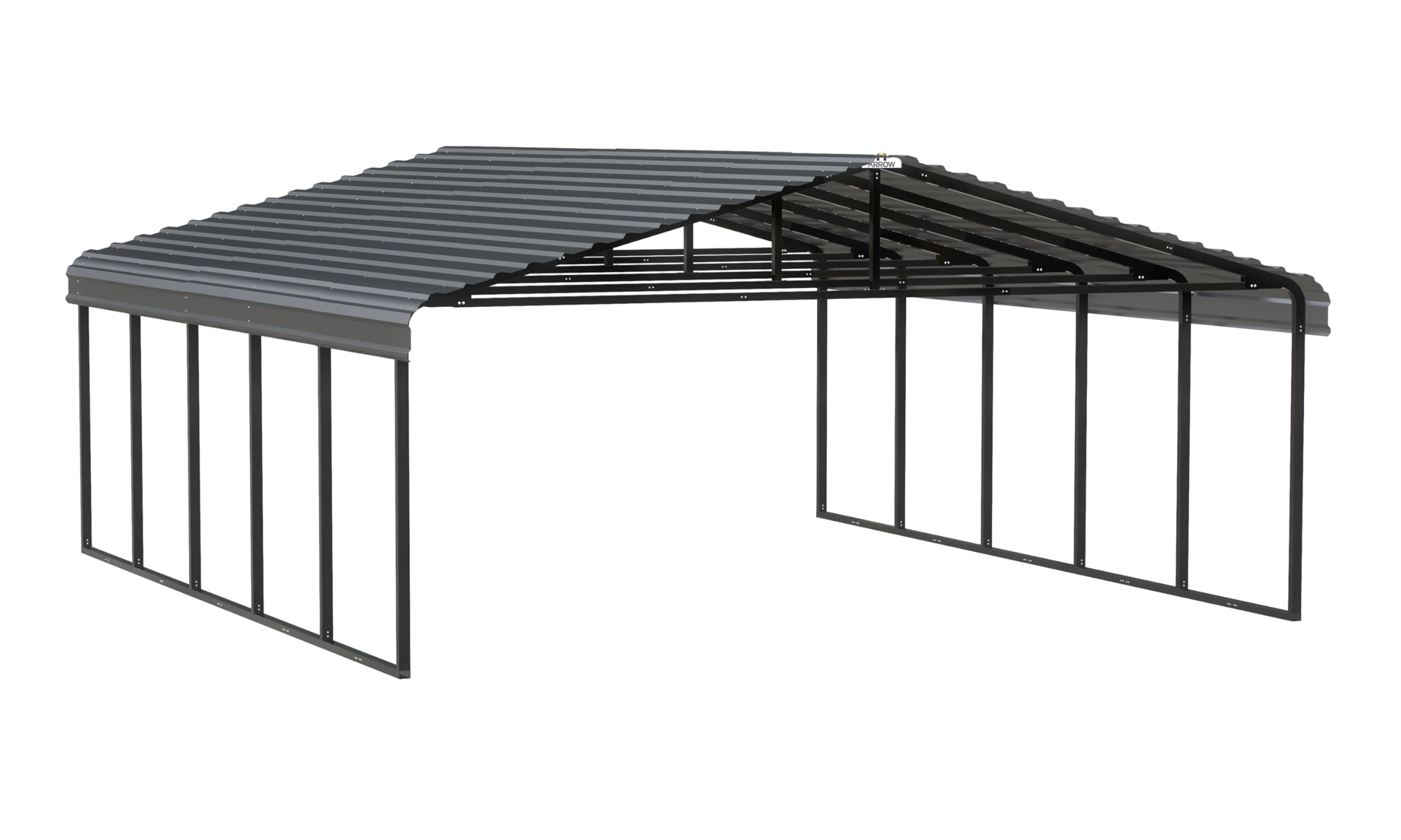 Photo 1 of ***ONLY INCLUDES VERTICAL EXTENSION KIT **********
Arrow Carports Galvanized Steel Carport, Double Car Metal Carport Kit, 20' x 24' x 9', Charcoal