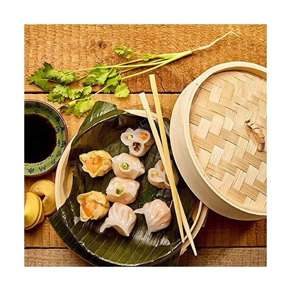 Handmade-Bamboo-Steamer-10-Inch-Bamboo-Steam-Basket-Round-Bao-Bun-Steamer-Double-Layer-Dumpling-Steamer-2-Tier-with-Lid-Chinese-Style-Steamer-Healthy-Cooking-for-VegetablesDim-SumMeat-Fish Handmade Bamboo Steamer, 10 Inch Bamboo Steam Basket, Round Bao Bun Steamer, Double-Layer Dumpling Steamer, 2 Tier with…