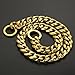 19 mm Dog Collar 18K Gold Heavy Duty Stainless Steel Dog Luxury Training Collar Cuban Link with Durable Clasp Necklace Chain (Gold, 26inch(for 23.6“~25.5
