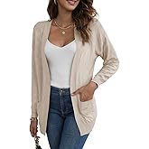CPOKRTWSO Women's Cardigan Sweaters with Pockets Casual Long Sleeve Open Front Lightweight Cardigans for Women Trendy(S-XL)