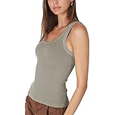 NIKIBIKI Women Seamless Vintage Reversible Ribbed Tank Top, Made in U.S.A, One Size