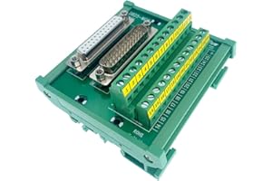 Jienk DB25 Male/Female D-SUB Din Rail Mount Interface Module, D-sub Terminal Block Breakout Board