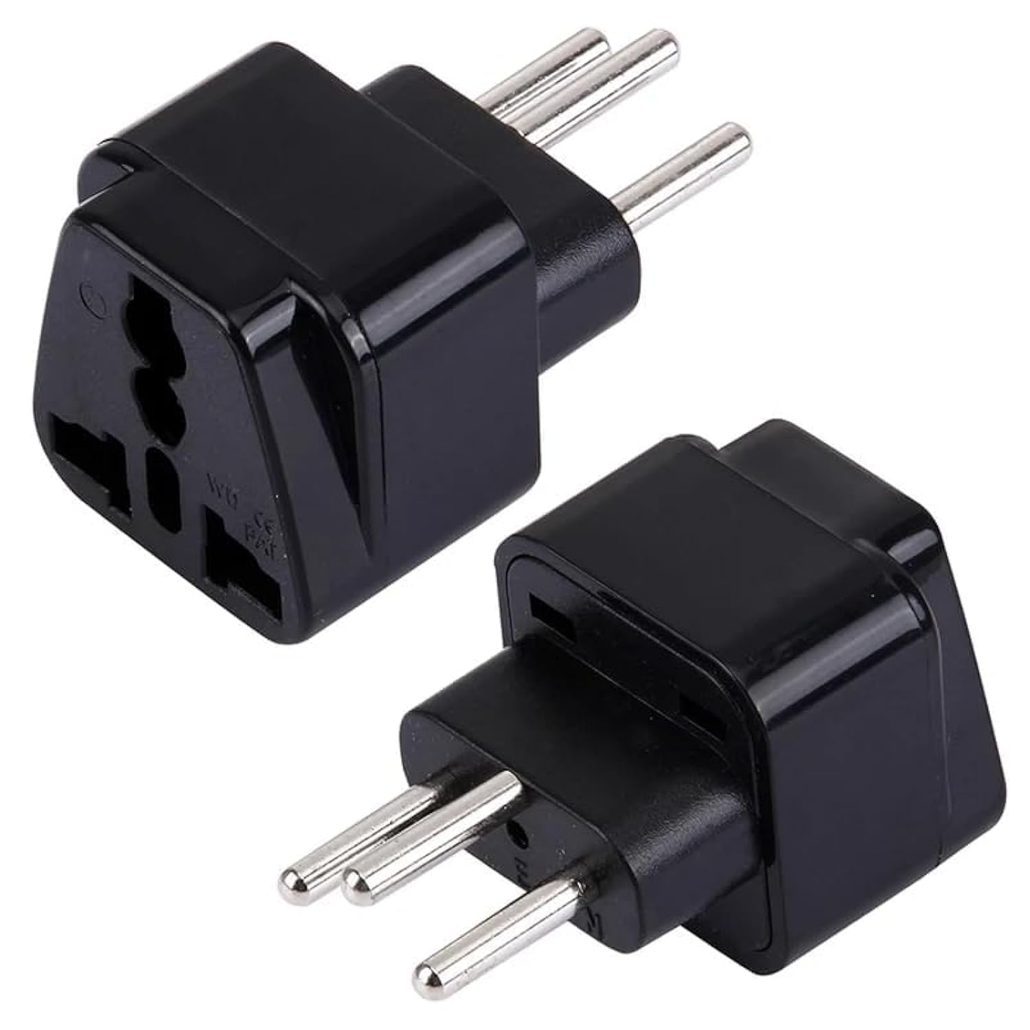 2 Pack UK to Swiss Plug Adapter, European Travel Universal Adapter for Switzerland (2PCS, Black)
