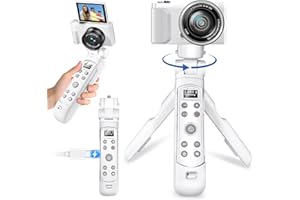 for Sony Vlog Shooting Grip Tripod with OLED Screen & Rechargeable Wireless Camera Remote - Zoom/Focus Control for ZV-1, ZV-E