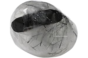 AMAZING GEMSTONE 1 oz Black Rutilated Quartz Crystal Tumbled Stones Polished Rocks - Natural Gem Stones for Healing - DIY Crystals for Protection