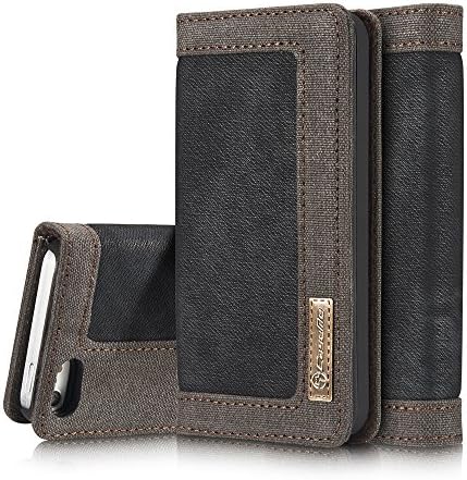 iPhoen 5S Case,iPhoen SE Case,AKHVRS Ultra Slim Case,Folio Denim Wallet Case,Flip Cover with Magnetic Closure for iPhoen 5/5S/SE (Black)