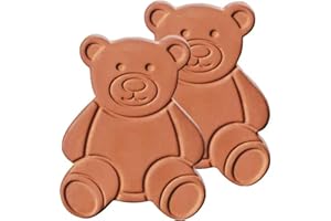 2PCS Terracotta Brown Sugar Keeper Discs, Natural Reusable Moisture Control Softener for Food Storage Containers, Bear Design