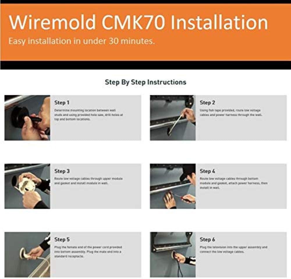 Legrand-Wiremold CMK70 Flat Screen TV Cord and Cable Power Kit: Home Audio & Theater