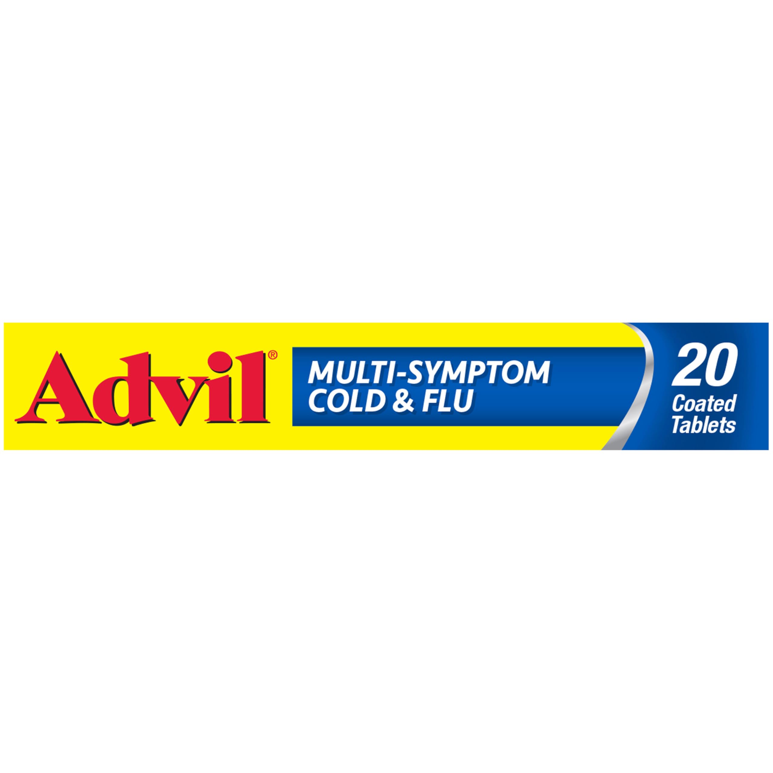 Advil Multi Symptom Cold and Flu Medicine, Cold Medicine for Adults with Ibuprofen, Phenylephrine HCL and Chlorpheniramine Maleate - 20 Coated Tablets