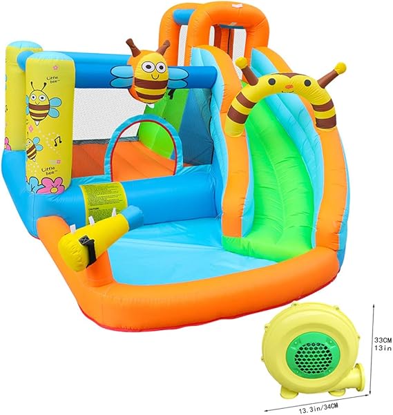 Federnd Wasserschloss Wasserpark mit Wasserrutsche Bouncer Spray Pool