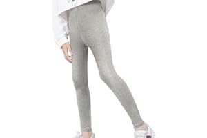 Girls Yoga Leggings Thin Solid Cotton Pants Kids School Preppy Tights Athletic Sports Running Dance Active Joggers
